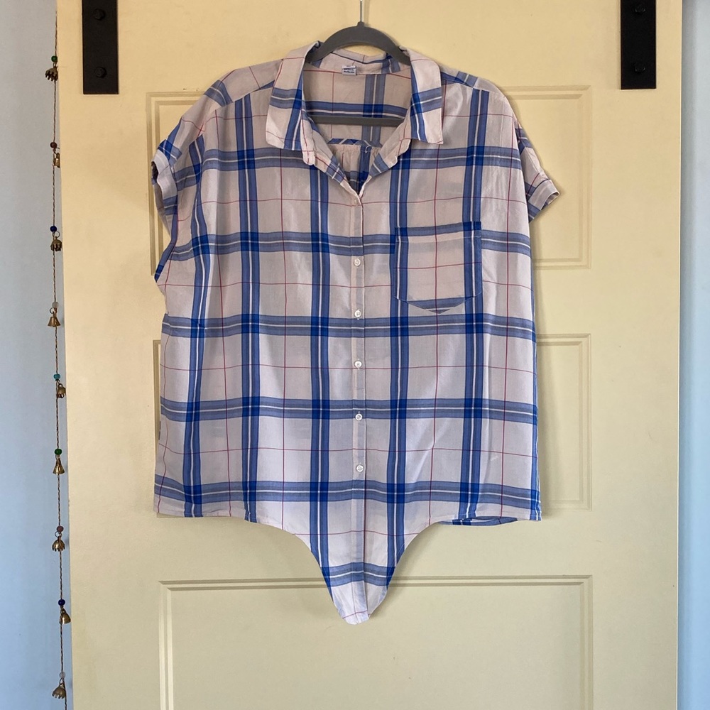 Old Navy Plaid Short Sleeve ButtonDown Shirt